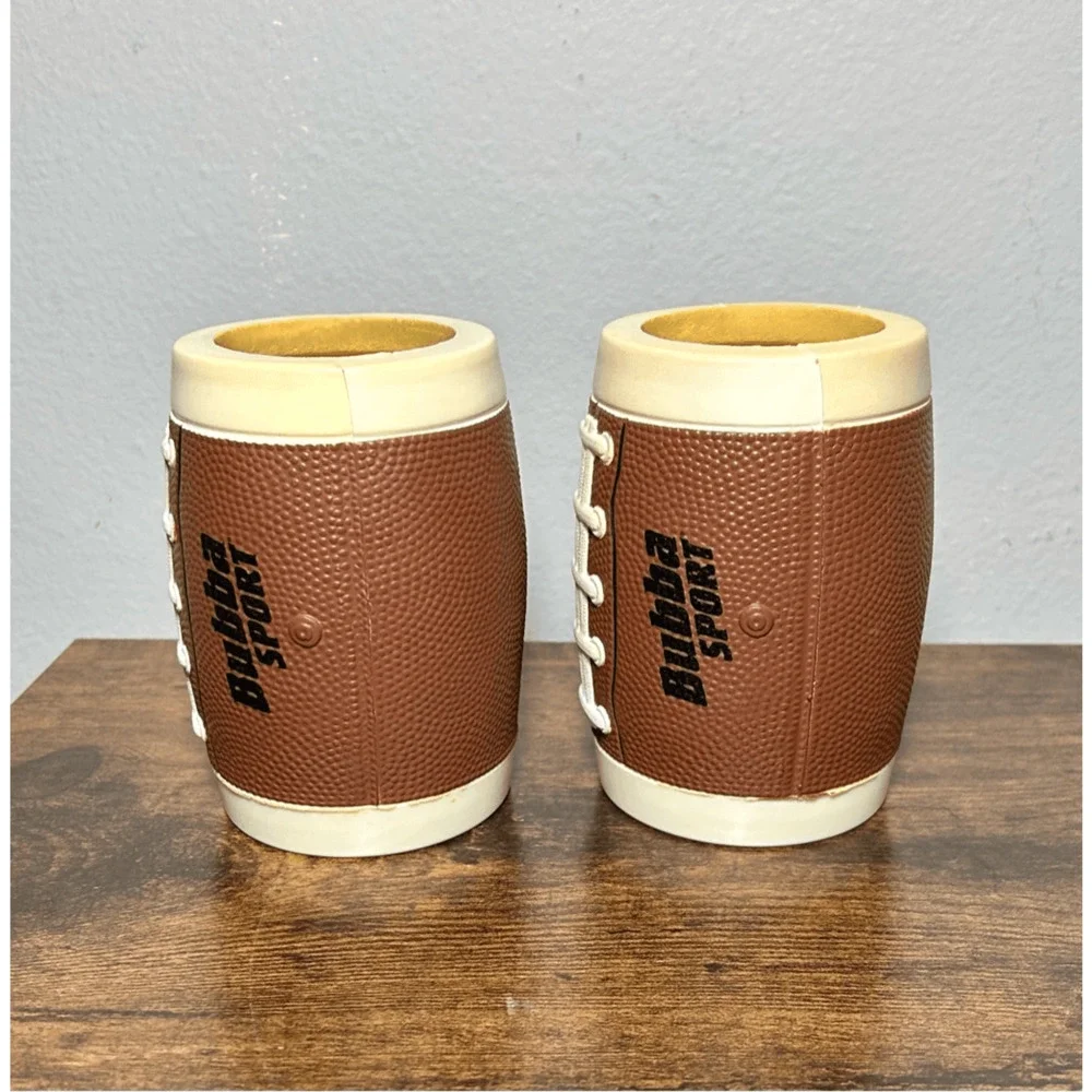Vintage Bubba Sport Football Koozie Beer Bottle Holder w/ Bottle Opener Set of 2